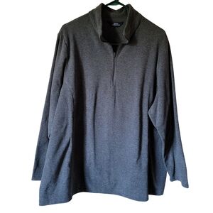 Lands End Womens Plus Fleece Charcoal Quarter-Zip Fleece Sz 2X